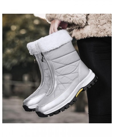 Womens Western Boots Booties for Women High Heel Combat Boots for Women Low Heel Lace Up Ankle Boot Grey $32.43 Outdoor Shoes