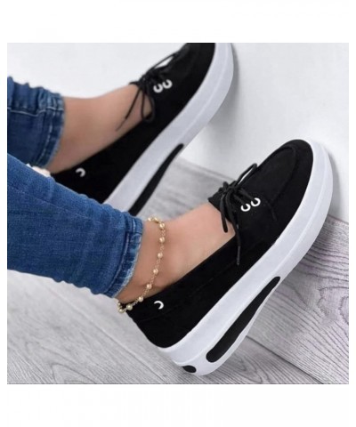 Girl's Slip on Ballet Flat Shoes Fashion Lace-Up Color Ladies Platform Solid Shoes Casual Wedge Women's Casual Shoes Espadril...