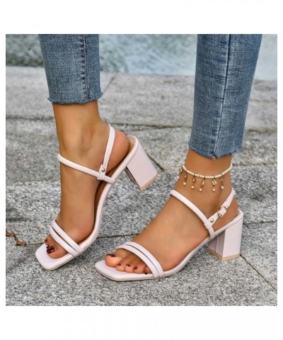 Women's Open Toe High Stilettos Platform Party Pump Heel Sandals Heeled Sandals for Women Casual Pink $14.55 Sandals