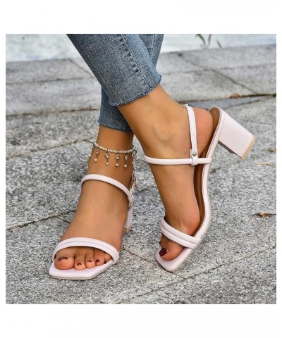 Women's Open Toe High Stilettos Platform Party Pump Heel Sandals Heeled Sandals for Women Casual Pink $14.55 Sandals