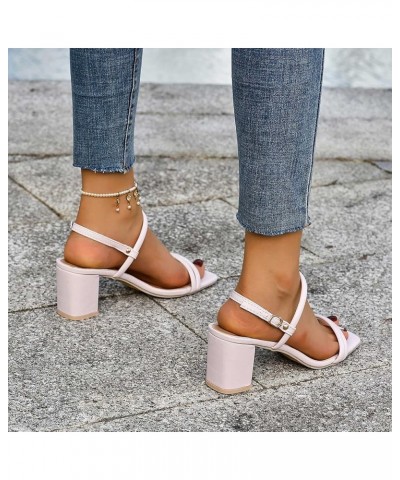 Women's Open Toe High Stilettos Platform Party Pump Heel Sandals Heeled Sandals for Women Casual Pink $14.55 Sandals