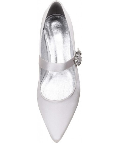 Womens Bridal Wedding Shoes Diamante Satin Slip On Bridesmaid Pumps Ivory White Ballet Flats,Ivory,8 $40.48 Flats