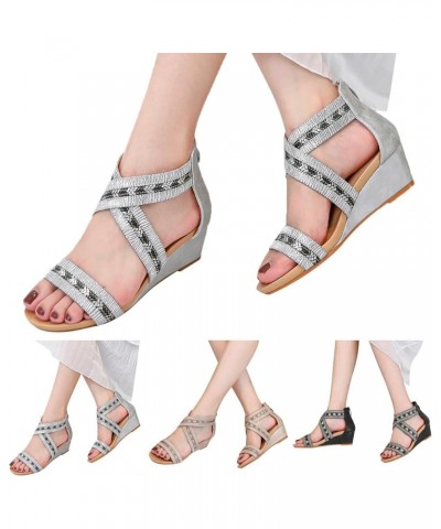 Sandals for Women Fashion Peep Toe Causal Shoes Hollow Out Wedges Sandals sandals women dressy summer Z 12-gold $19.54 Sandals