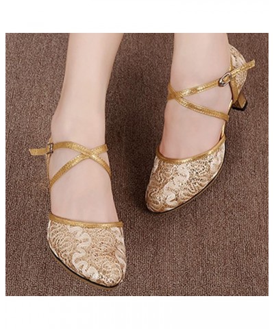 Mid Heel Dance Shoes Women's Ballroom Tango Latin Salsa Dancing Shoes Sequins Shoes Social Dance Shoe Z 22-gold $20.24 Athlet...