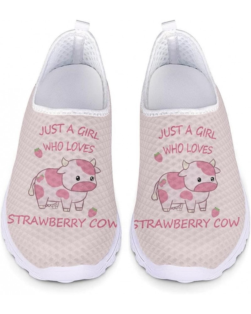 Womens Athletic Water Shoes Quick Dry Sports Aqua Shoes Slip-on Sandals Flats Strawberry Cow $12.15 Athletic Shoes