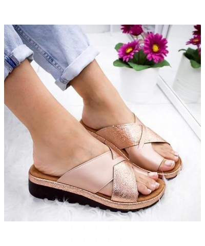 Beach Sandals Summer,Wedge Sandals for Women Orthopedic Bunion Corrector Arch Support for Women,Platform Sandals Chunky Heel,...