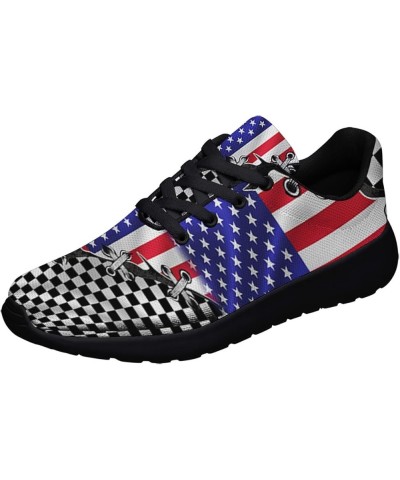 Women's Fashion Sneakers Breathable Casual Sport Tennis Running Shoes for Men Women American Flag Black White Semaphore 220 $...