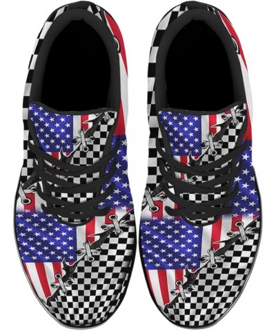 Women's Fashion Sneakers Breathable Casual Sport Tennis Running Shoes for Men Women American Flag Black White Semaphore 220 $...