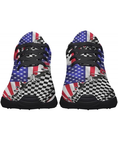 Women's Fashion Sneakers Breathable Casual Sport Tennis Running Shoes for Men Women American Flag Black White Semaphore 220 $...