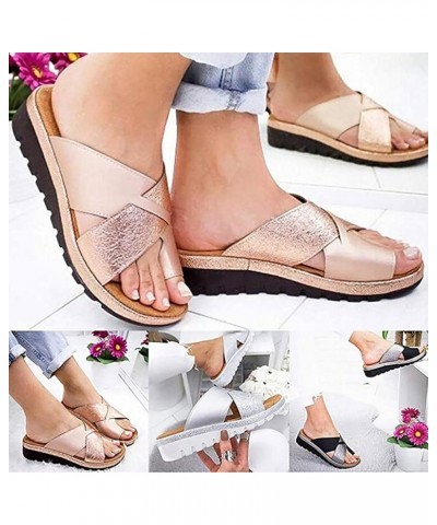 Beach Sandals Summer,Wedge Sandals for Women Orthopedic Bunion Corrector Arch Support for Women,Platform Sandals Chunky Heel,...