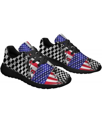 Women's Fashion Sneakers Breathable Casual Sport Tennis Running Shoes for Men Women American Flag Black White Semaphore 220 $...