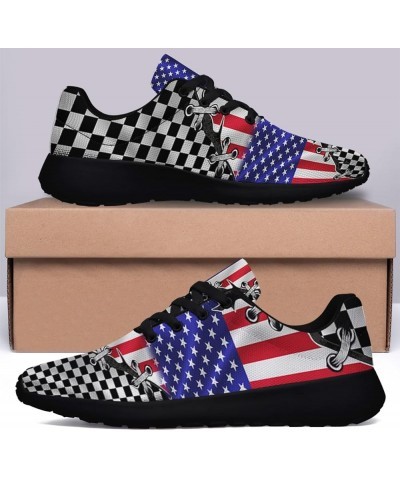 Women's Fashion Sneakers Breathable Casual Sport Tennis Running Shoes for Men Women American Flag Black White Semaphore 220 $...