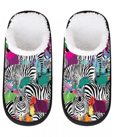 Slippers for Women Men Indoor and Outdoor Memory Foam Cozy Fuzzy House Slippers Soft Winter Warm Plush Bedroom Shoes Zebras P...