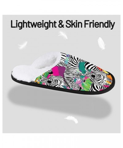 Slippers for Women Men Indoor and Outdoor Memory Foam Cozy Fuzzy House Slippers Soft Winter Warm Plush Bedroom Shoes Zebras P...