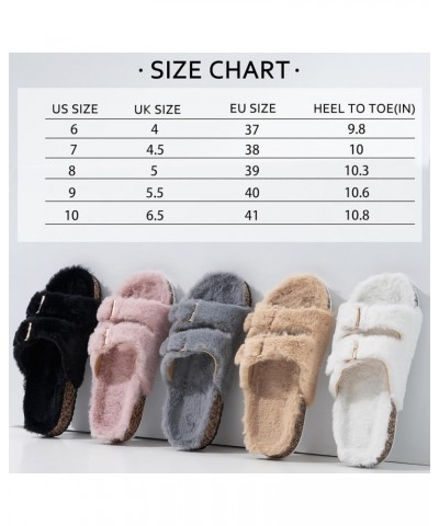 Womens Slippers Open Toe Fuzzy Lining Sandals with Arch Support, Adjustable Buckle Outdoor Slipper Pink $12.74 Slippers