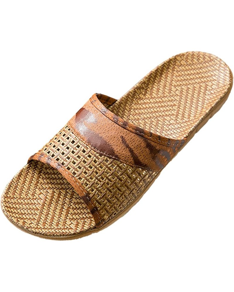 Ladies Solid Sandals Summer Subgrass Couple Sandal Women's Home Interior Anti Slip Thick Sole Floor Linen Wspc-coffee $10.98 ...