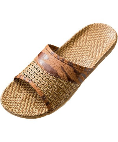 Ladies Solid Sandals Summer Subgrass Couple Sandal Women's Home Interior Anti Slip Thick Sole Floor Linen Wspc-coffee $10.98 ...