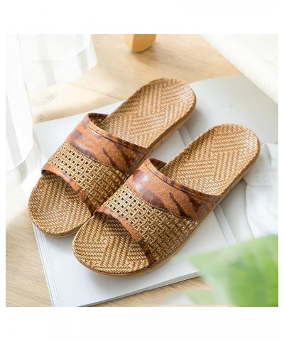 Ladies Solid Sandals Summer Subgrass Couple Sandal Women's Home Interior Anti Slip Thick Sole Floor Linen Wspc-coffee $10.98 ...