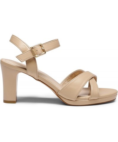 women's Heeled Sandal Nude-pu $24.59 Sandals