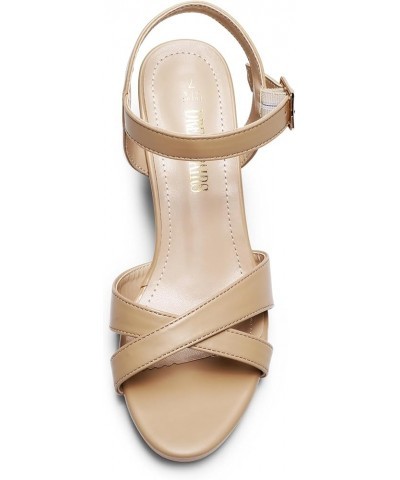 women's Heeled Sandal Nude-pu $24.59 Sandals