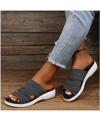 2023 Women Casual Summer Daily Comfy Slip on Sandals, Women's Soft & Comfortable Fish Mouth Sandals Mesh Breathable with Arch...