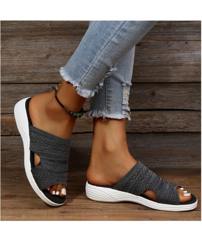 2023 Women Casual Summer Daily Comfy Slip on Sandals, Women's Soft & Comfortable Fish Mouth Sandals Mesh Breathable with Arch...