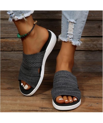 2023 Women Casual Summer Daily Comfy Slip on Sandals, Women's Soft & Comfortable Fish Mouth Sandals Mesh Breathable with Arch...