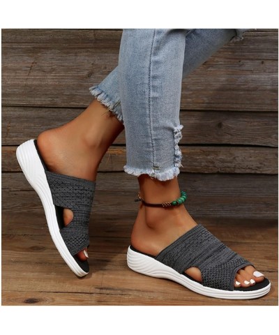 2023 Women Casual Summer Daily Comfy Slip on Sandals, Women's Soft & Comfortable Fish Mouth Sandals Mesh Breathable with Arch...