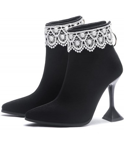 Elegant High Heel Ankle Boots with Pointed Toe for Women Black $32.42 Boots