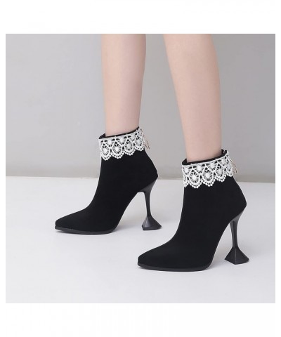 Elegant High Heel Ankle Boots with Pointed Toe for Women Black $32.42 Boots