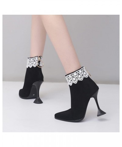 Elegant High Heel Ankle Boots with Pointed Toe for Women Black $32.42 Boots