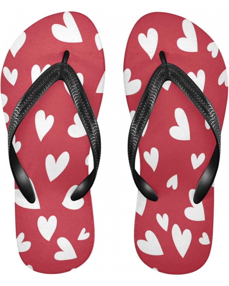 Valentines Cute Heart Red Womens Flip Flops Summer Beach Sandals Casual Thong Slippers $11.75 Sandals