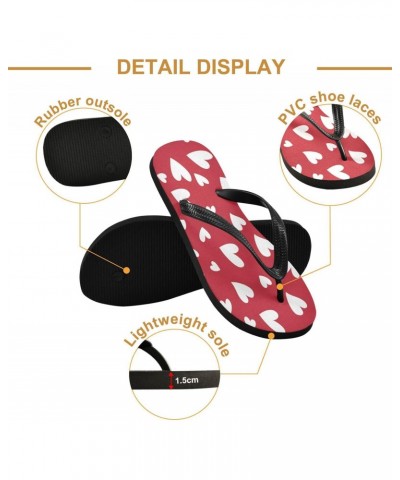 Valentines Cute Heart Red Womens Flip Flops Summer Beach Sandals Casual Thong Slippers $11.75 Sandals