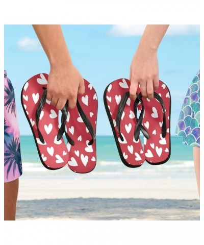 Valentines Cute Heart Red Womens Flip Flops Summer Beach Sandals Casual Thong Slippers $11.75 Sandals