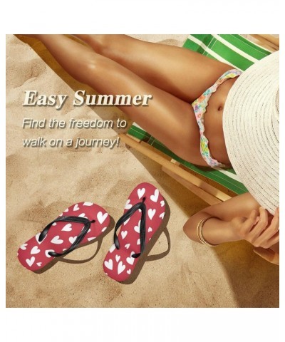 Valentines Cute Heart Red Womens Flip Flops Summer Beach Sandals Casual Thong Slippers $11.75 Sandals