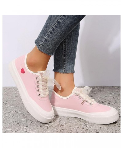 Fashion Women Breathable Comfortable Gradient Printi Lace-Up Casual Single Shoes Fashion Sneakers Gift for Women Z 04-pink $1...