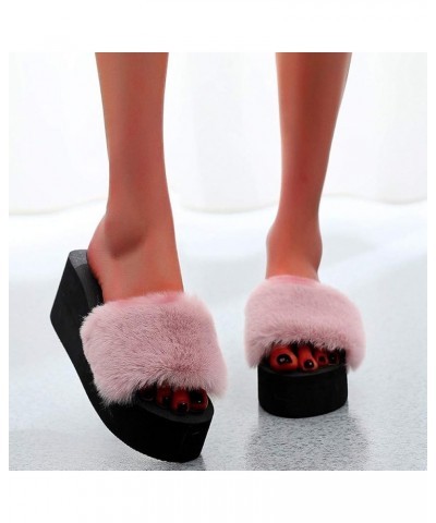 Flat Slippers for Women Breathable Open Toe Indoor Slippers Lightweight Memory Foam Non Slip Flat Shoes Ladies Warm Cozy Fuzz...