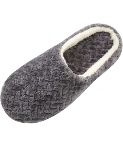 Fuzzy Slippers fpr Women Comfy Fleece House Slippers with Memory Foam, Slip-on House Shoes for Indoor Outdoor Grey $9.72 Slip...