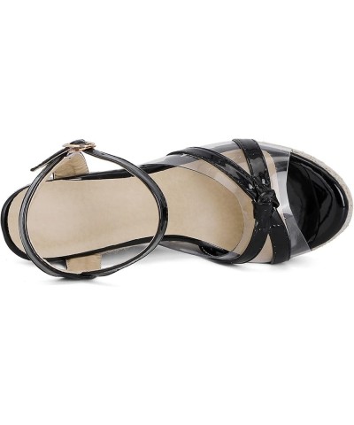 Patent Espadrilles Women Open Toe Fashion Wedge Sandals Black 5 $25.59 Sandals