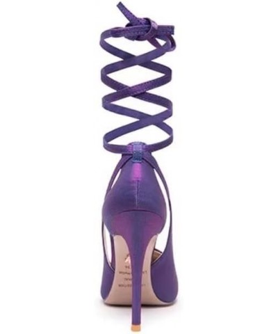 Cutout Cross Strap Stiletto Pumps (Color : Purple, Size : 6CM_38) 1CM_37 Purple $60.84 Pumps