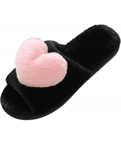 New Foreign Trade Woolen Plush Warm Love Slippers For Autumn And Winter Supportive Slippers for Women Wide Pink $11.53 Fashio...