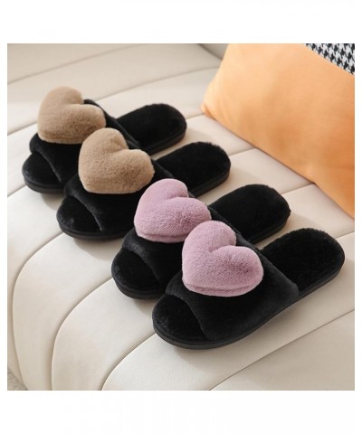 New Foreign Trade Woolen Plush Warm Love Slippers For Autumn And Winter Supportive Slippers for Women Wide Pink $11.53 Fashio...