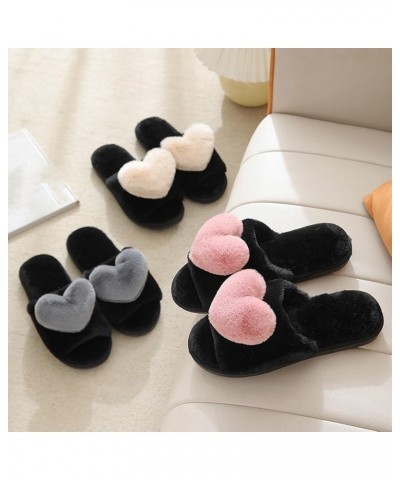 New Foreign Trade Woolen Plush Warm Love Slippers For Autumn And Winter Supportive Slippers for Women Wide Pink $11.53 Fashio...