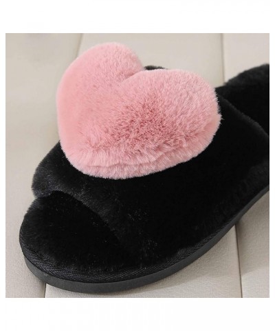 New Foreign Trade Woolen Plush Warm Love Slippers For Autumn And Winter Supportive Slippers for Women Wide Pink $11.53 Fashio...