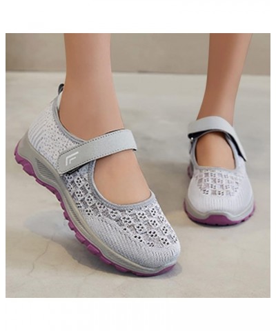 dressy sneakers mary jane shoes women dressy sandals women memory foam shoes women white nursing shoes women Grey $14.69 Athl...