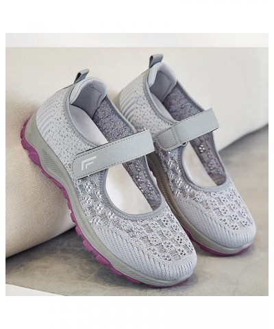 dressy sneakers mary jane shoes women dressy sandals women memory foam shoes women white nursing shoes women Grey $14.69 Athl...