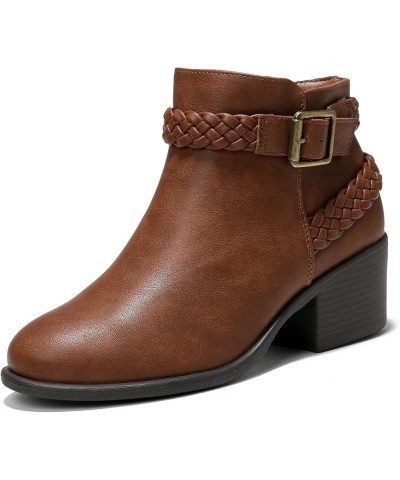 Women's Wide Width Ankle Boots, Extra Wide Winter Booties Chunky Low Heel Side Zipper Boots. Tan 513 $30.79 Boots