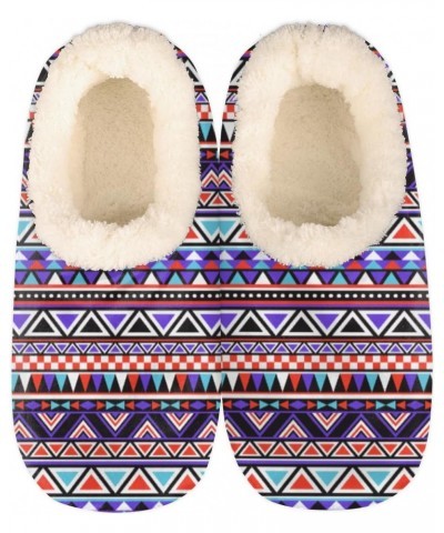 Tribe Aztec Slippers for Women Men Geometric Pattern Indoor Non-Slip Slippers Soft Plush Comfy House Shoe for Bedroom Living ...