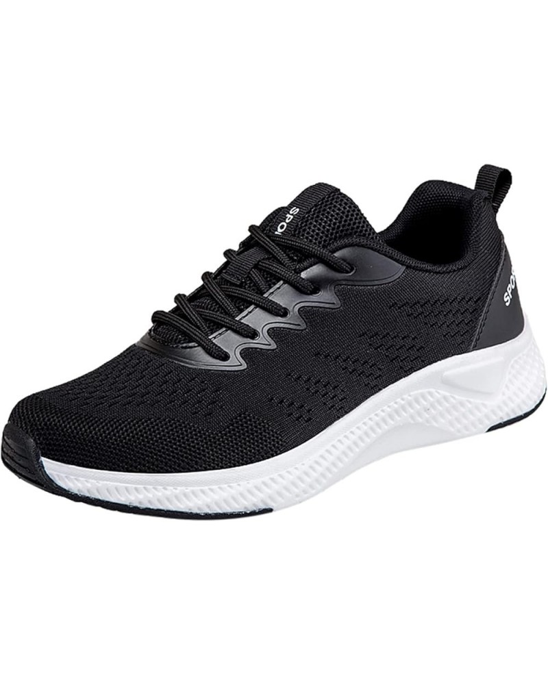 Womens Outdoor Mesh Lace-Up Sports Shoes Runing Breathable Shoes Sneakers Black $20.91 Athletic Shoes