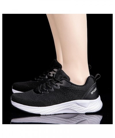 Womens Outdoor Mesh Lace-Up Sports Shoes Runing Breathable Shoes Sneakers Black $20.91 Athletic Shoes